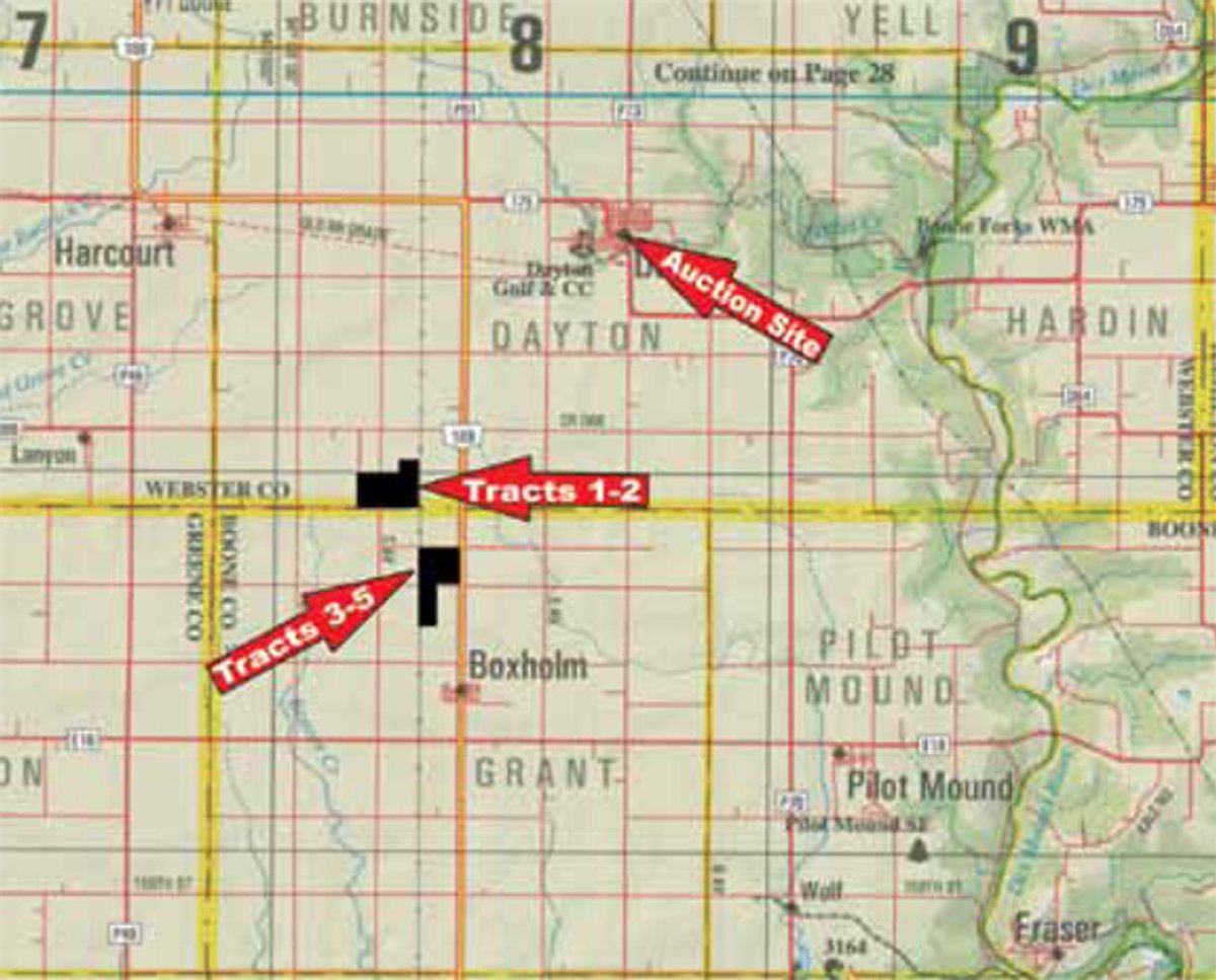 Area map - 430+/- Acres Offered in 5 Tracts